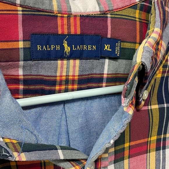 NWOT XL Polo Ralph Lauren Multi Color Plaid Long Sleeve Button Down - Picture 9 of 11